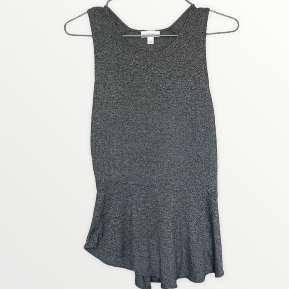 Wilfred Tops - Wilfred | Aritzia Grey Marled Peplum Ruffle Tank Top Size Medium